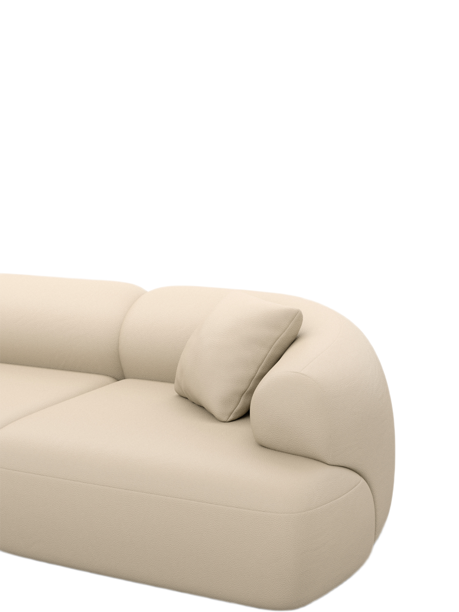 
5-Sitzer Design Echtleder Ecksofa „Astoria“ - Echtleder Beige