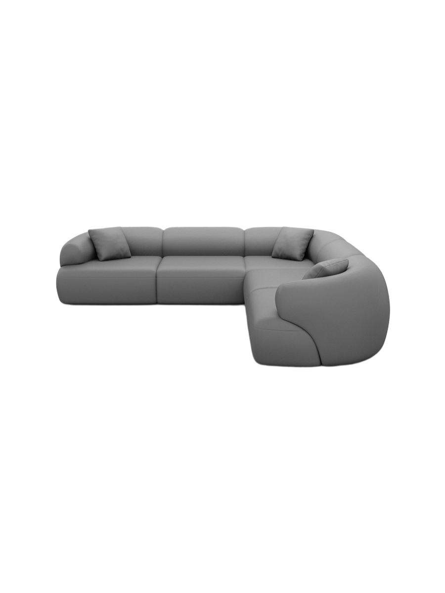 
5-Sitzer Design Echtleder Ecksofa „Astoria“ - Echtleder Beige