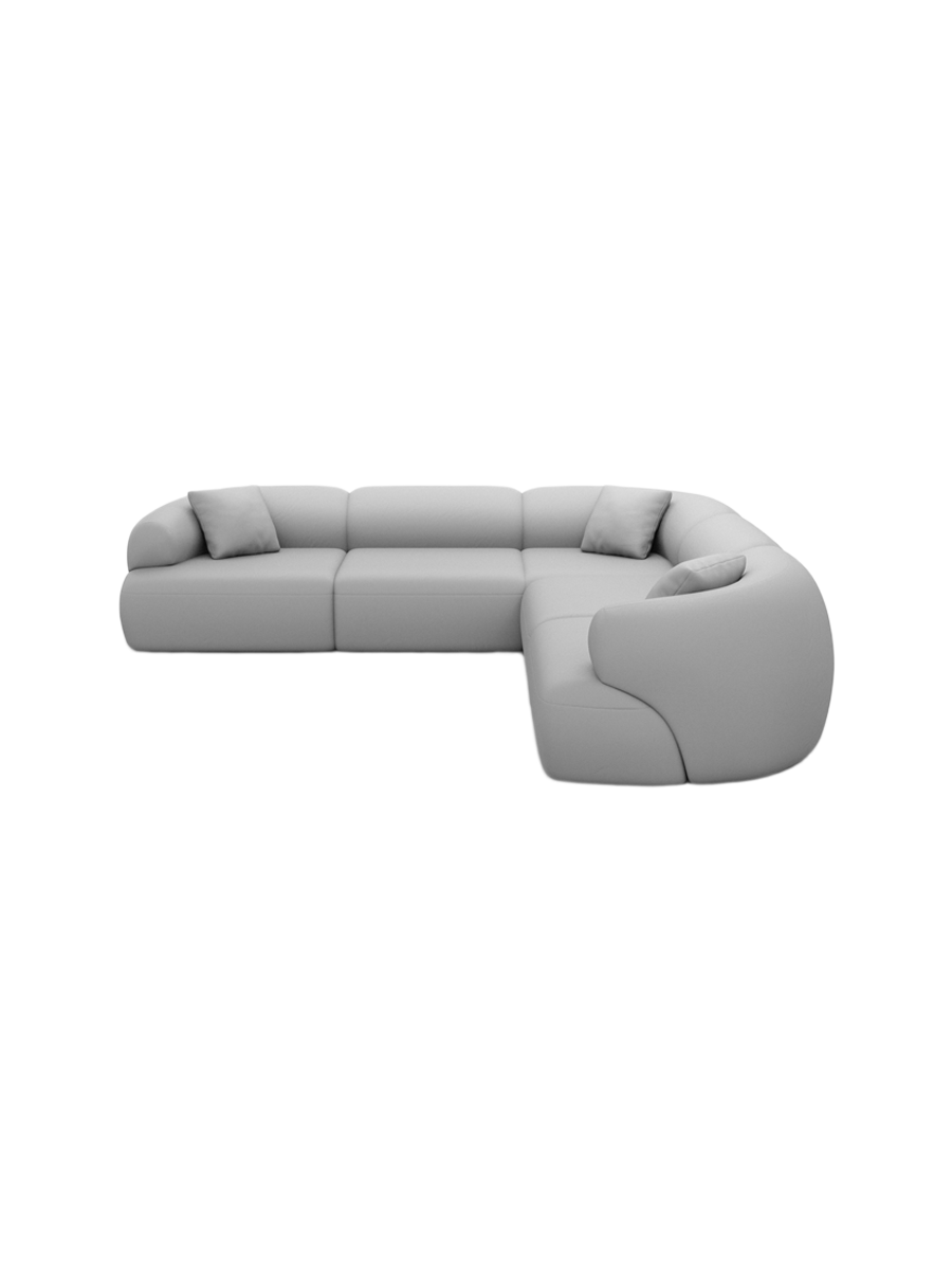 
5-Sitzer Design Echtleder Ecksofa „Astoria“ - Echtleder Beige