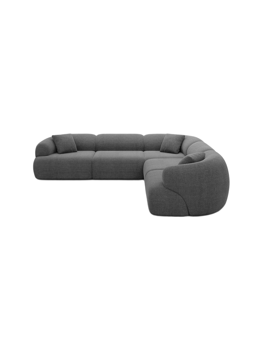 
5-Sitzer Design Ecksofa „Astoria“ mit Strukturstoff-Bezug - Strukturstoff Anthrazit