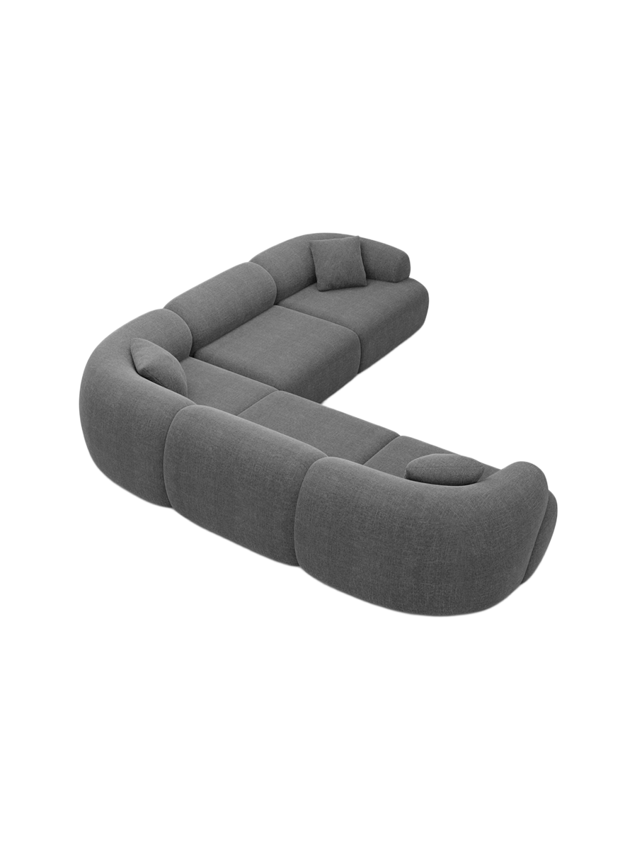 
5-Sitzer Design Ecksofa „Astoria“ mit Strukturstoff-Bezug - Strukturstoff Anthrazit