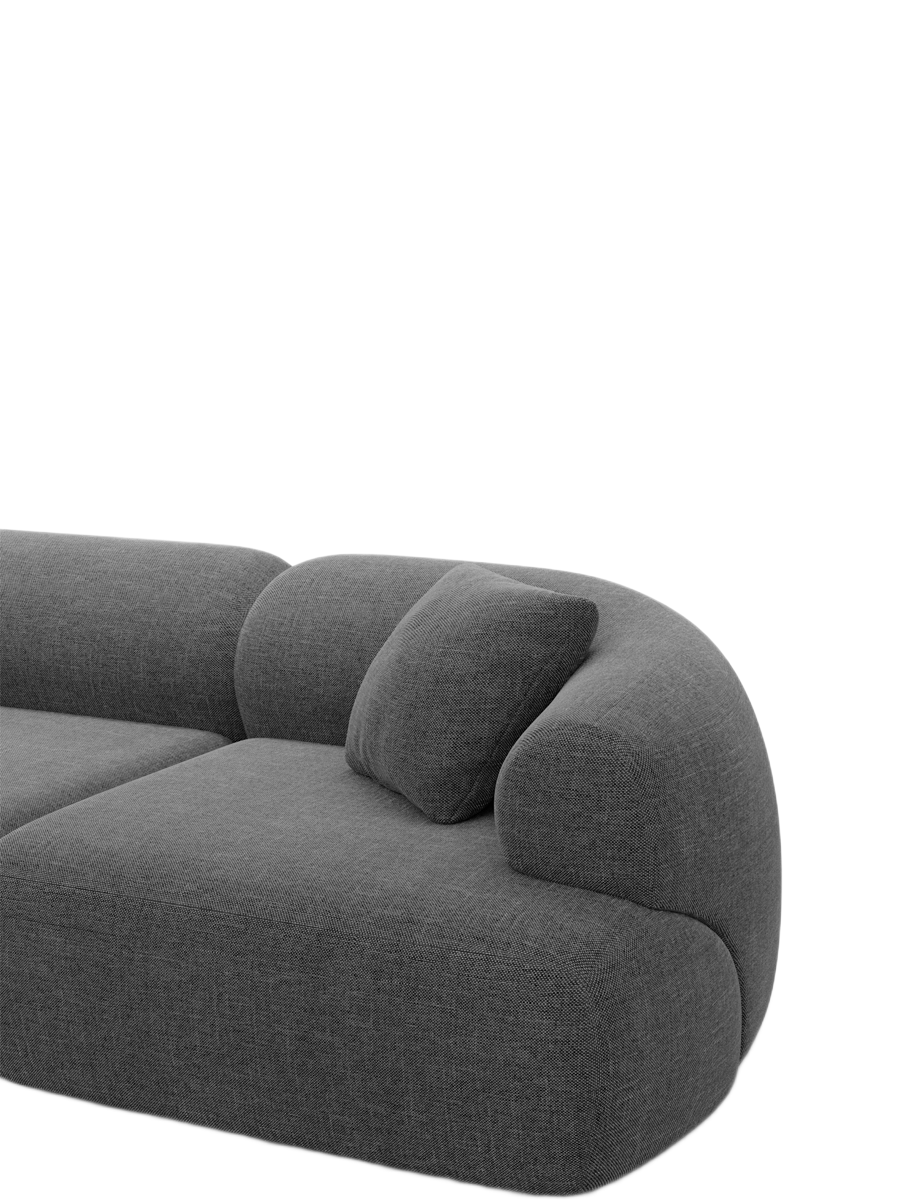 
5-Sitzer Design Ecksofa „Astoria“ mit Strukturstoff-Bezug - Strukturstoff Anthrazit