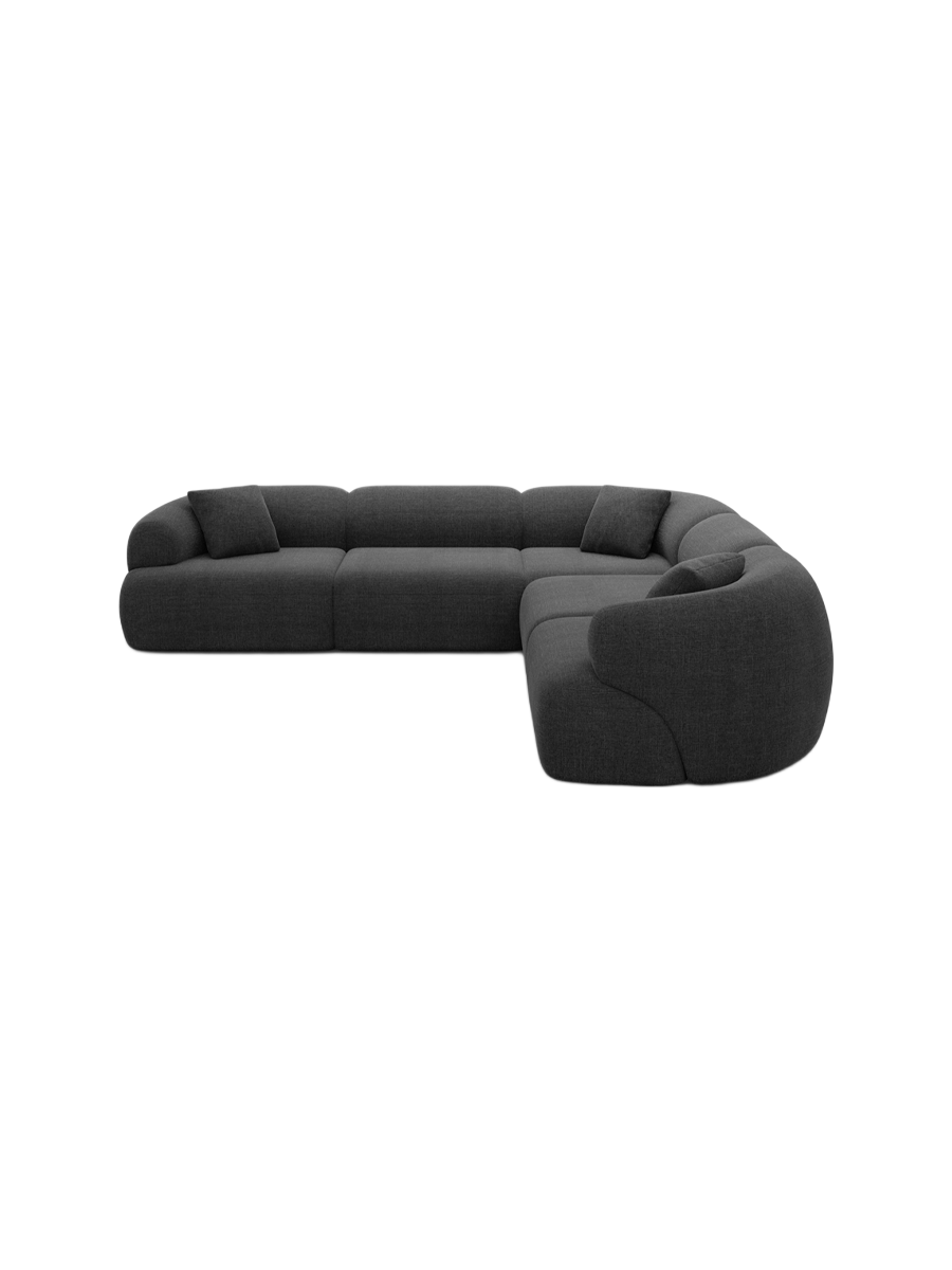 
5-Sitzer Design Ecksofa „Astoria“ mit Strukturstoff-Bezug - Strukturstoff Anthrazit