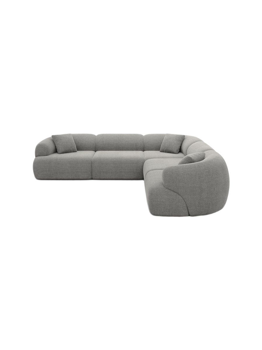 
5-Sitzer Design Ecksofa „Astoria“ mit Strukturstoff-Bezug - Strukturstoff Anthrazit