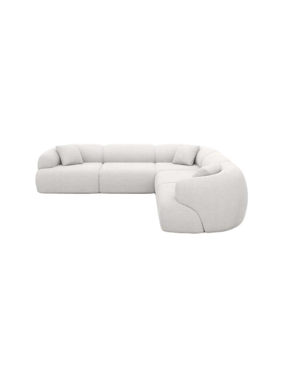 
5-Sitzer Design Ecksofa „Astoria“ mit Strukturstoff-Bezug - Strukturstoff Anthrazit