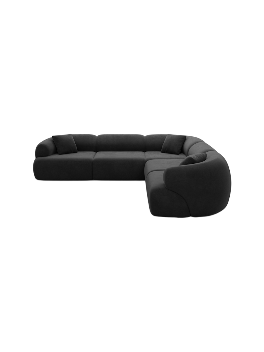 
5-Sitzer Design Ecksofa „Astoria“ mit Samtbezug - Samtbezug Königsblau
