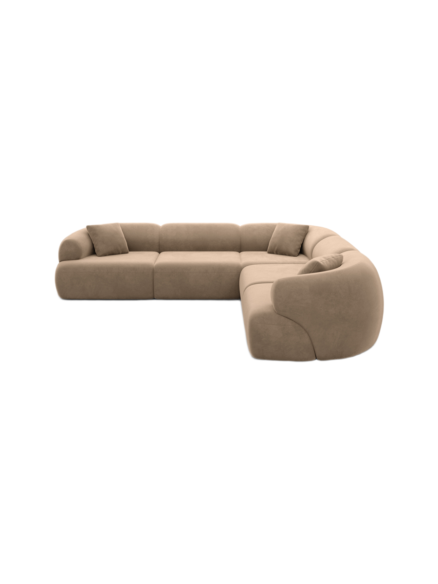 
5-Sitzer Design Ecksofa „Astoria“ mit Samtbezug - Samtbezug Königsblau