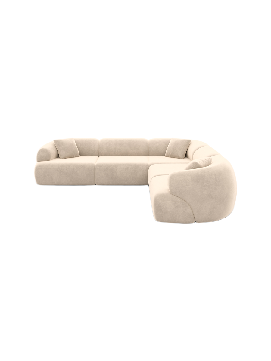 
5-Sitzer Design Ecksofa „Astoria“ mit Samtbezug - Samtbezug Königsblau