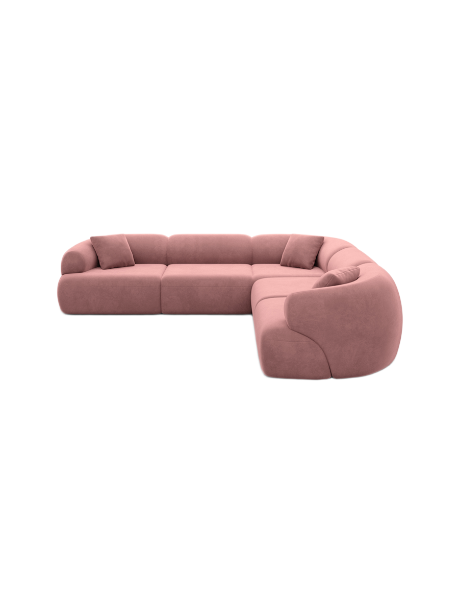 
5-Sitzer Design Ecksofa „Astoria“ mit Samtbezug - Samtbezug Königsblau