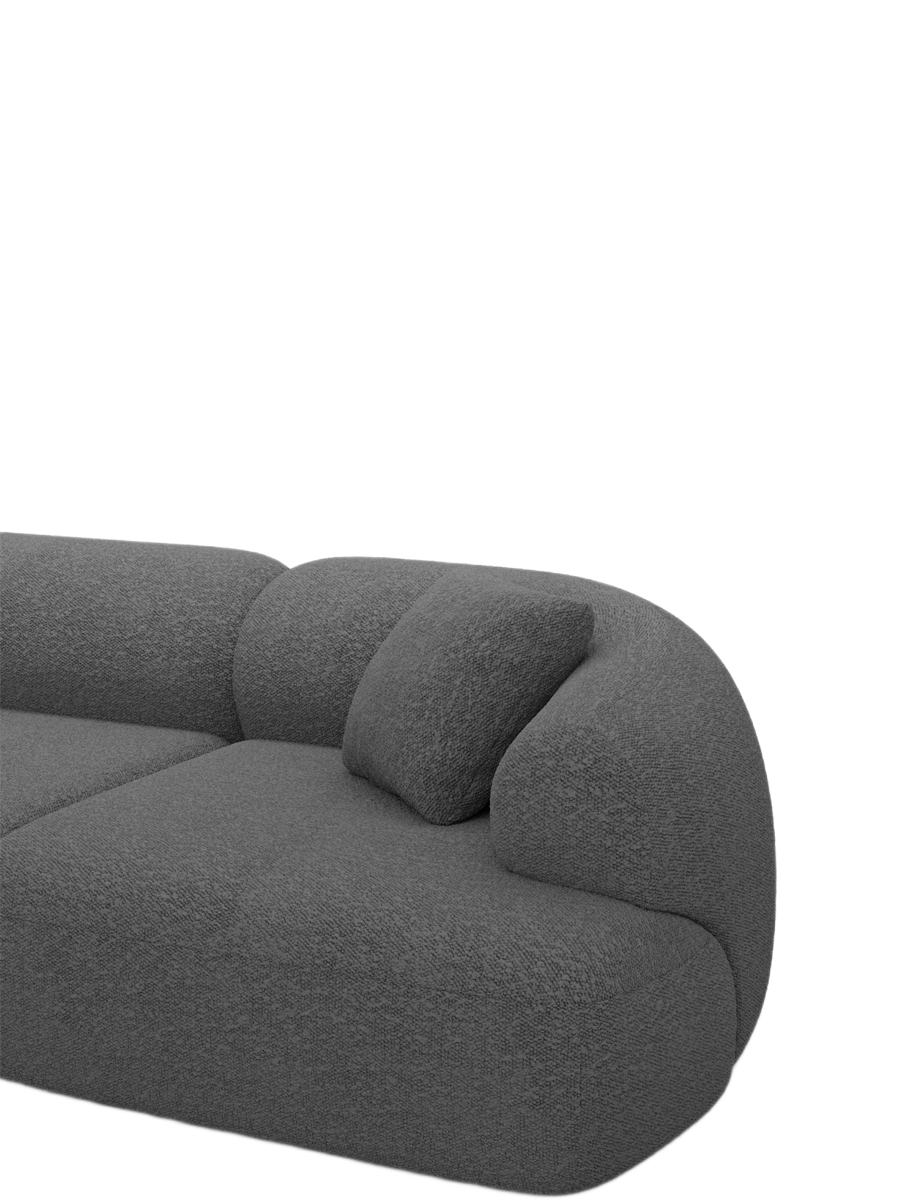 
4-Sitzer Design Ecksofa „Astoria“ mit Bouclé-Bezug - Bouclé Graphit / Eckteil links