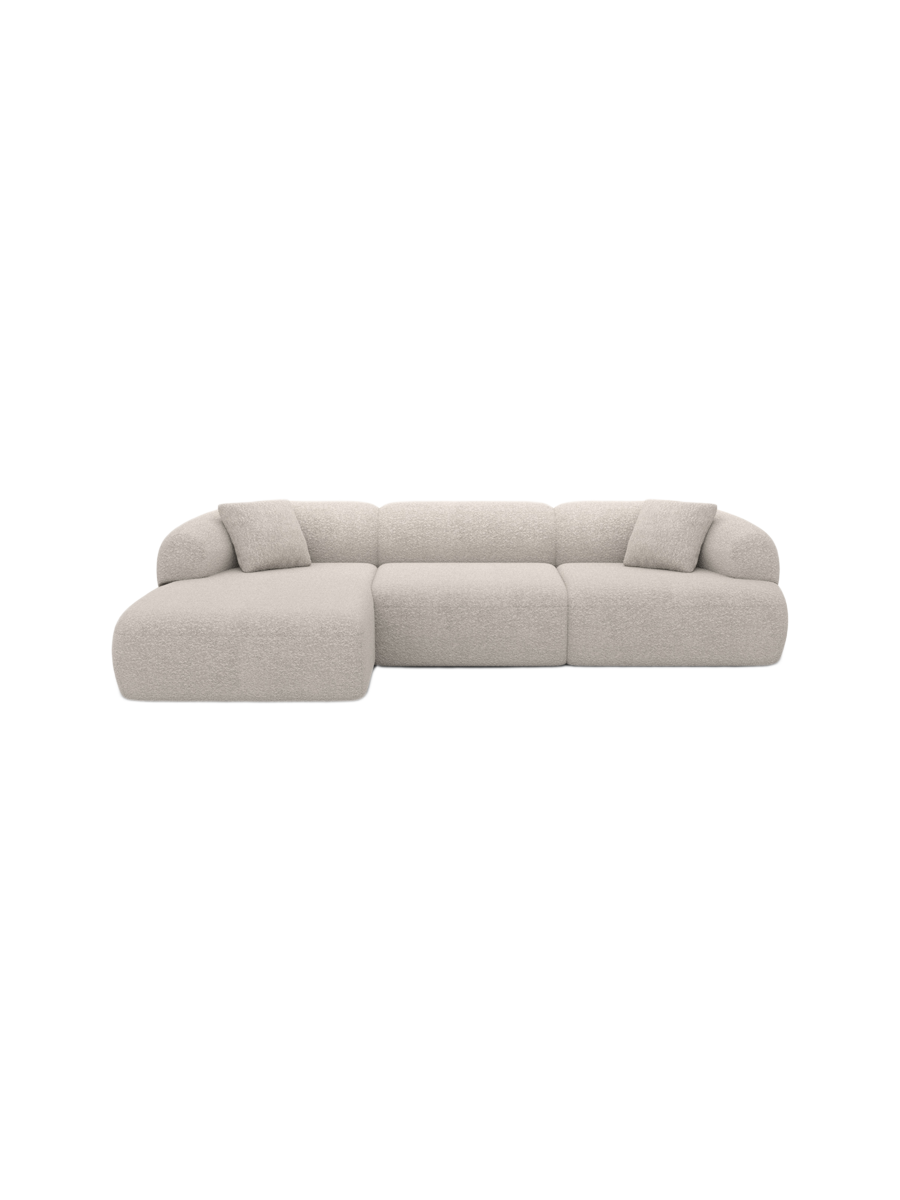 
4-Sitzer Design Ecksofa „Astoria“ mit Bouclé-Bezug - Bouclé Graphit / Eckteil links