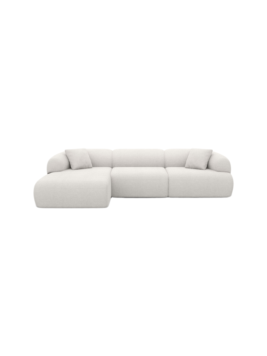 
4-Sitzer Design Ecksofa „Astoria“ mit Bouclé-Bezug - Bouclé Graphit / Eckteil links
