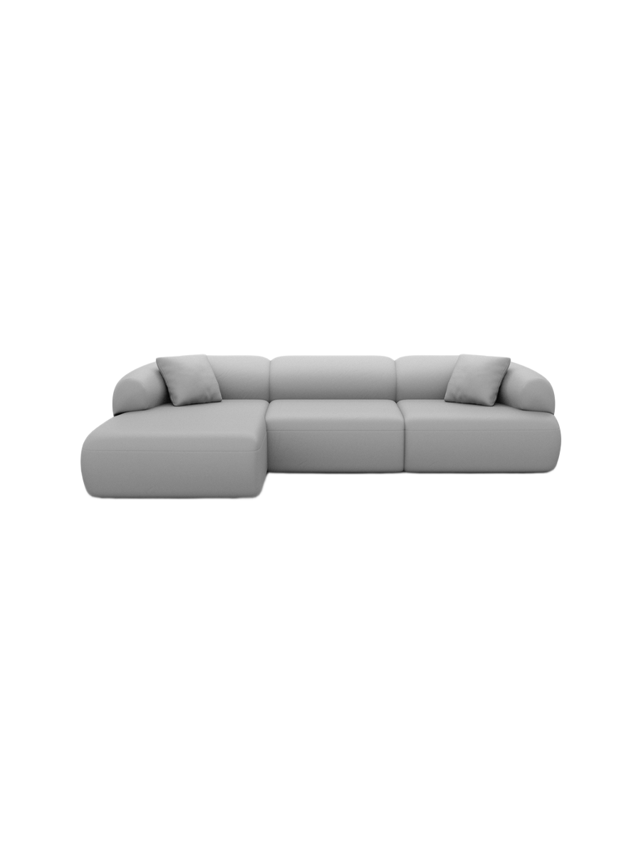 
4-Sitzer Design Echtleder Ecksofa „Astoria“ - Echtleder Beige / Eckteil links