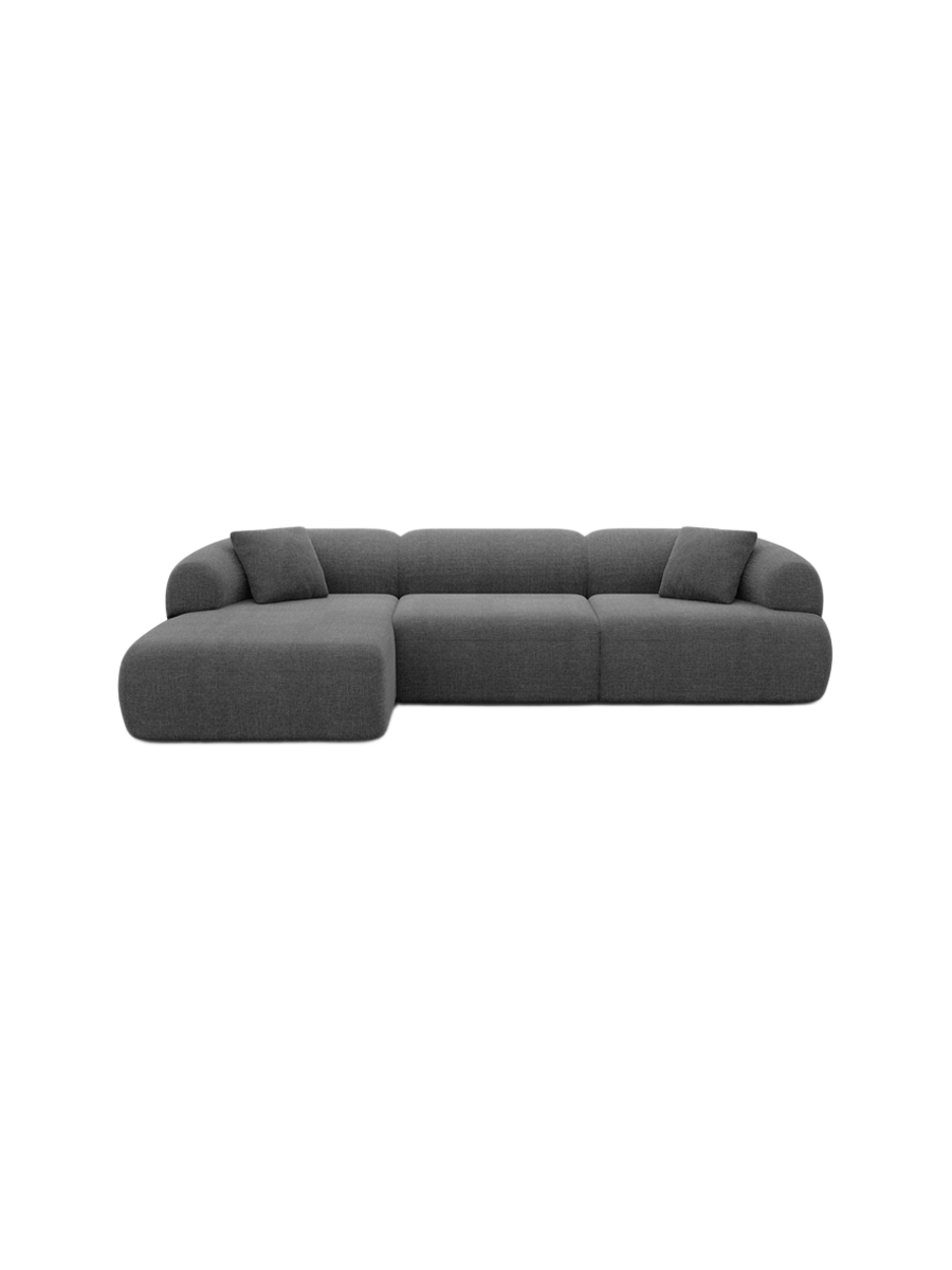 
4-Sitzer Design Ecksofa „Astoria“ mit Strukturstoff-Bezug - Strukturstoff Anthrazit / Eckteil links