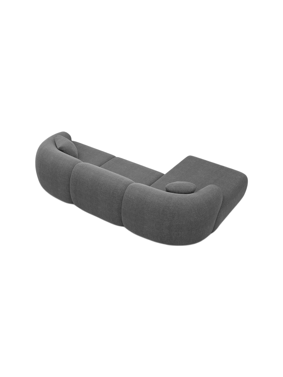 
4-Sitzer Design Ecksofa „Astoria“ mit Strukturstoff-Bezug - Strukturstoff Anthrazit / Eckteil links