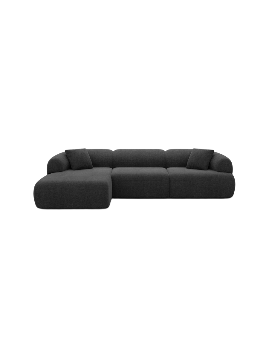 
4-Sitzer Design Ecksofa „Astoria“ mit Strukturstoff-Bezug - Strukturstoff Anthrazit / Eckteil links