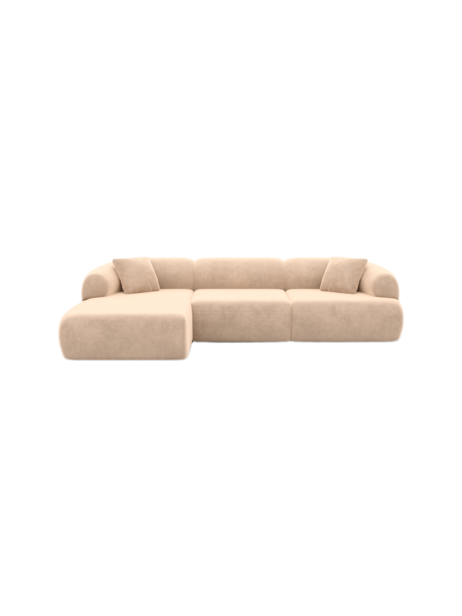 
4-Sitzer Design Ecksofa „Astoria“ mit Samtbezug - Samtbezug Königsblau / Eckteil links
