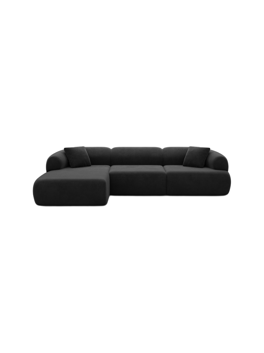 
4-Sitzer Design Ecksofa „Astoria“ mit Samtbezug - Samtbezug Königsblau / Eckteil links