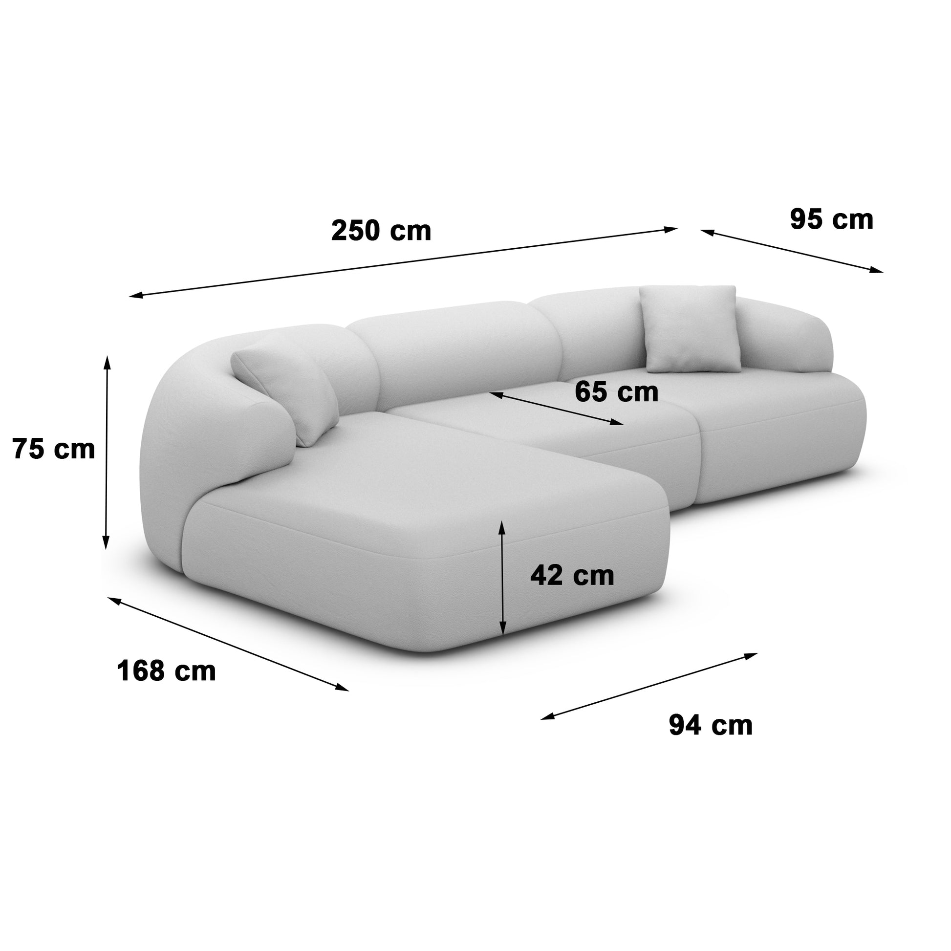 
4-Sitzer Design Ecksofa „Astoria“ mit Samtbezug - Samtbezug Königsblau / Eckteil links