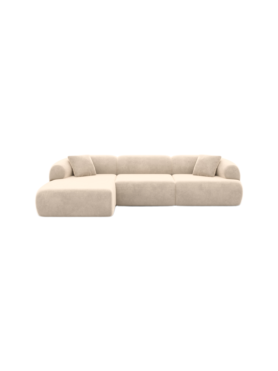 
4-Sitzer Design Ecksofa „Astoria“ mit Samtbezug - Samtbezug Königsblau / Eckteil links