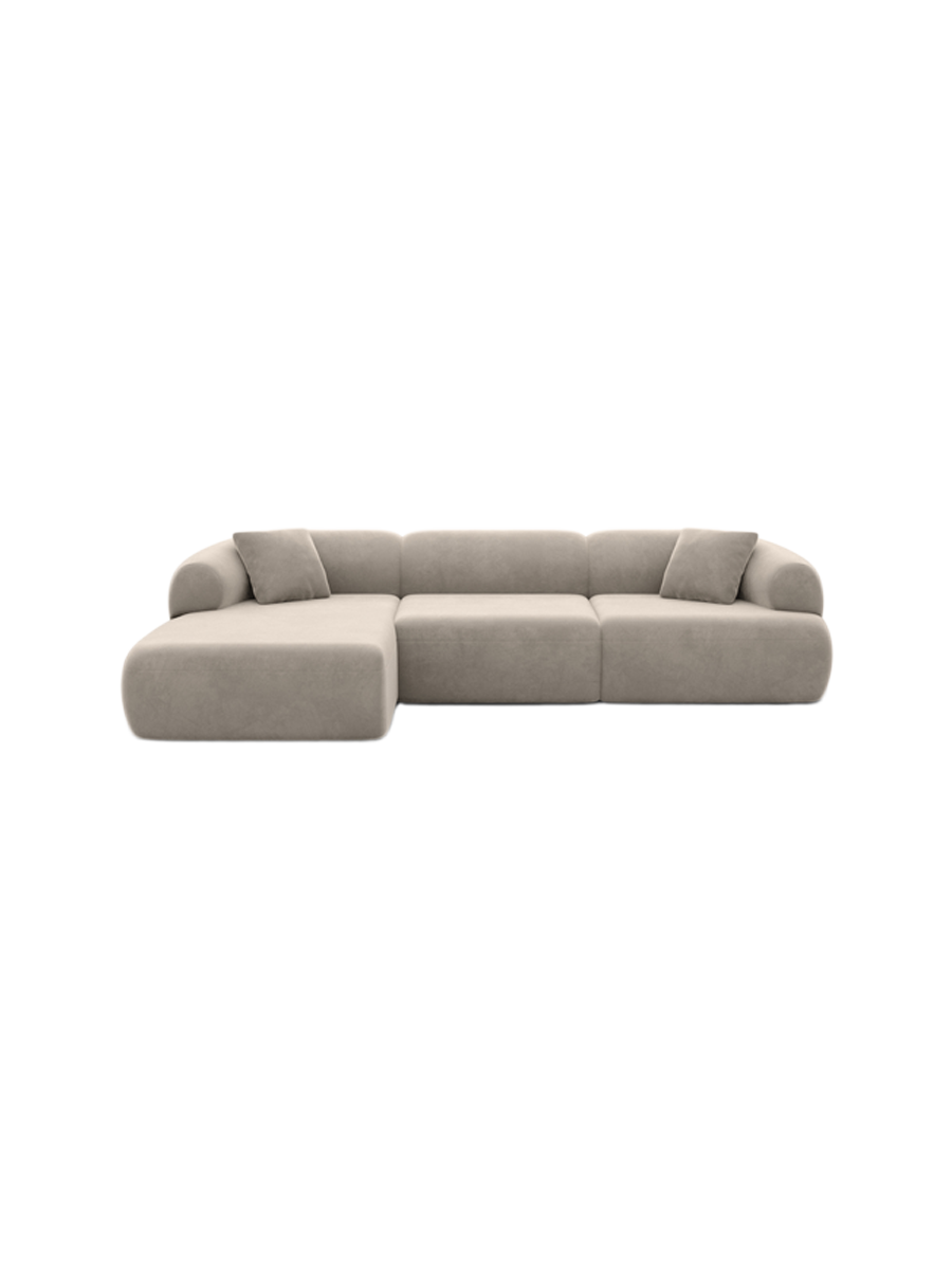 
4-Sitzer Design Ecksofa „Astoria“ mit Samtbezug - Samtbezug Königsblau / Eckteil links
