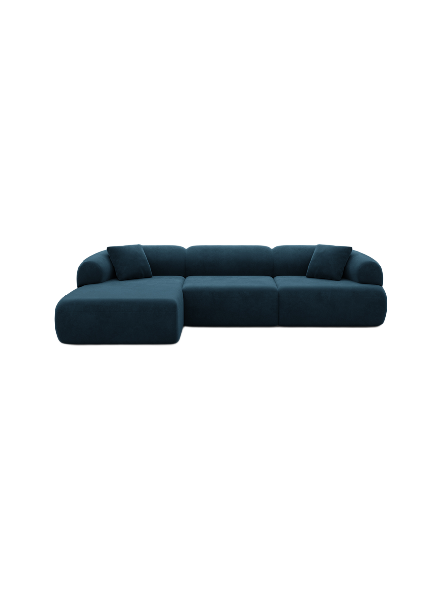 
4-Sitzer Design Ecksofa „Astoria“ mit Samtbezug - Samtbezug Königsblau / Eckteil links