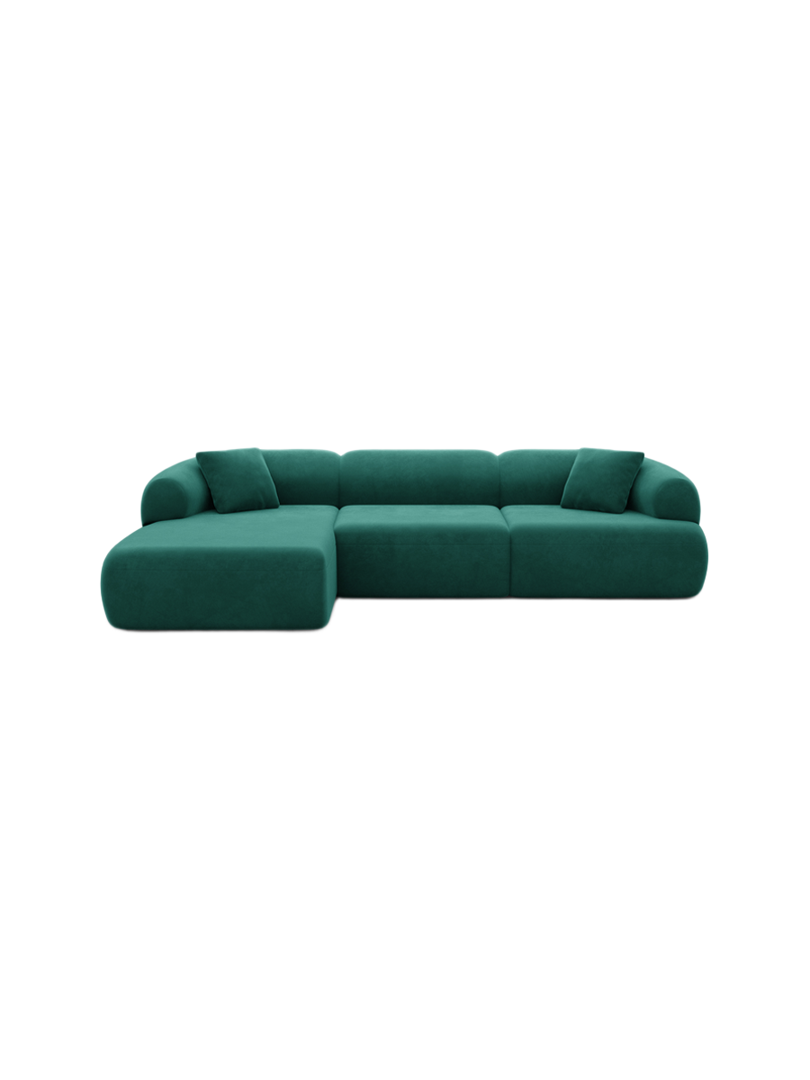 
4-Sitzer Design Ecksofa „Astoria“ mit Samtbezug - Samtbezug Königsblau / Eckteil links