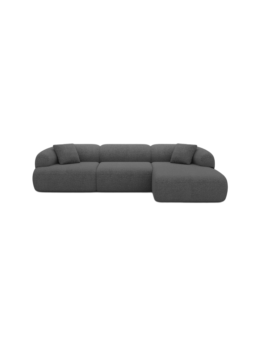 
4-Sitzer Design Ecksofa „Astoria“ mit Bouclé-Bezug - Bouclé Graphit / Eckteil links
