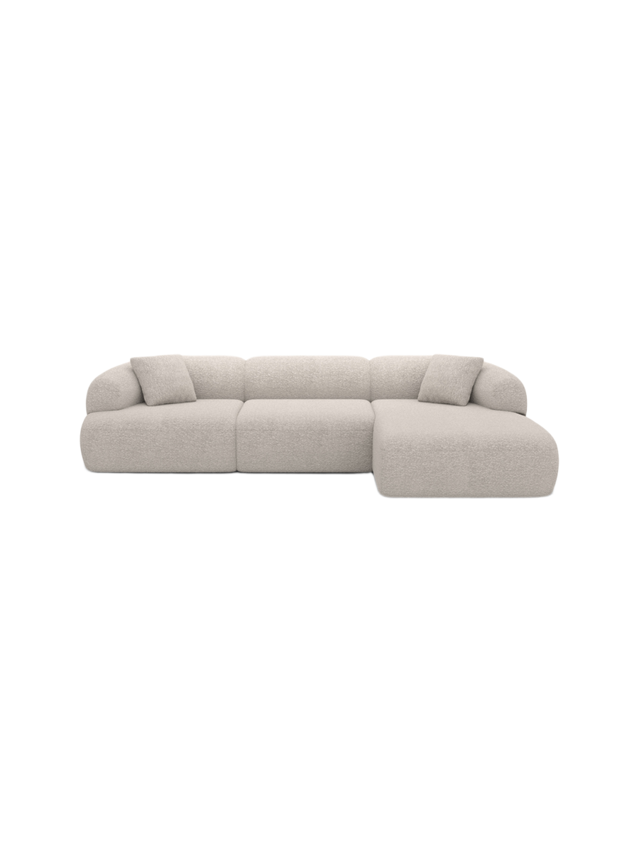 
4-Sitzer Design Ecksofa „Astoria“ mit Bouclé-Bezug - Bouclé Graphit / Eckteil links