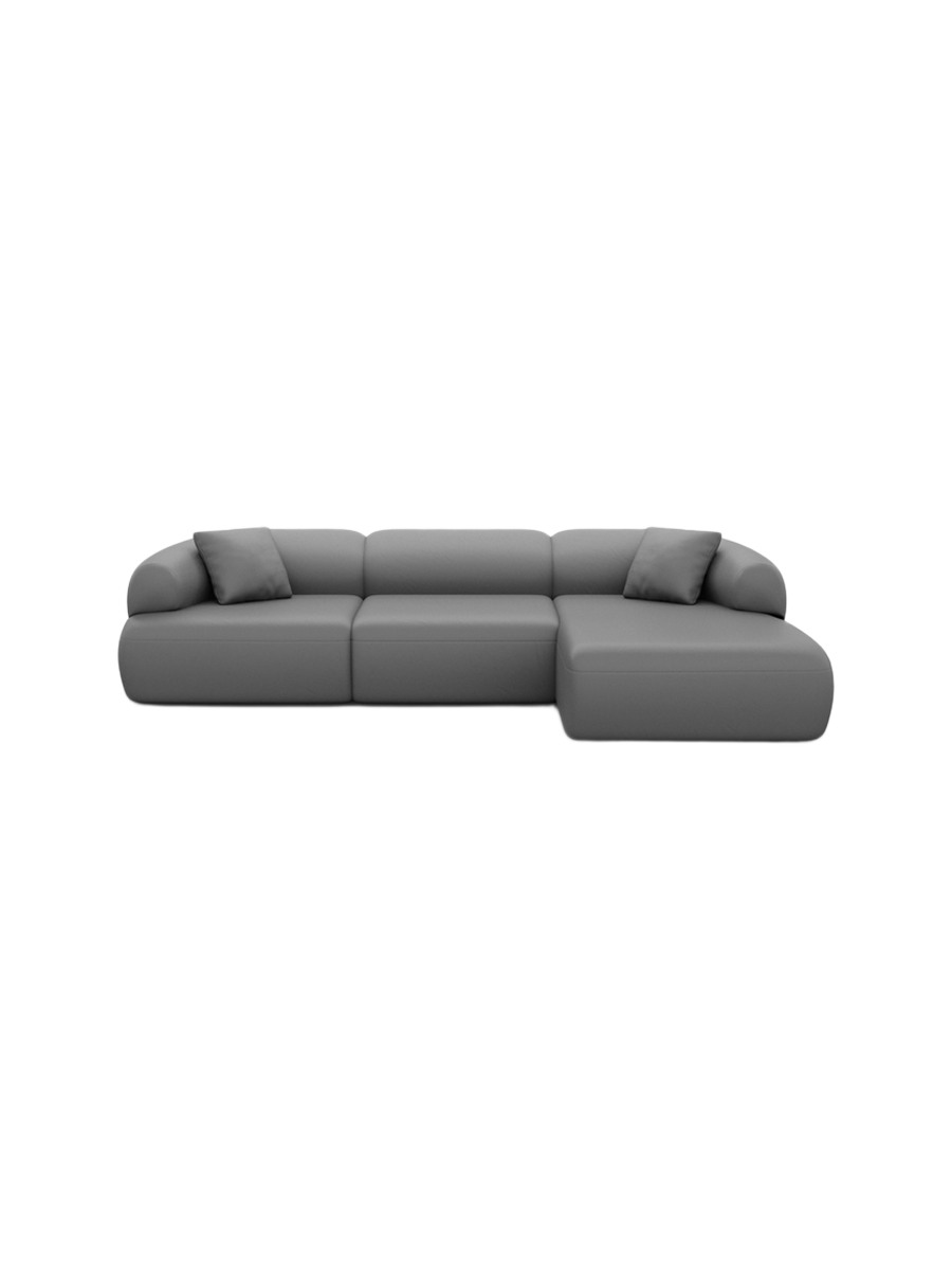 
4-Sitzer Design Echtleder Ecksofa „Astoria“ - Echtleder Beige / Eckteil links