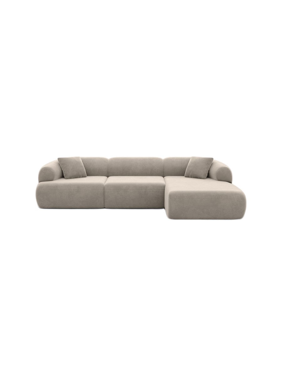 
4-Sitzer Design Ecksofa „Astoria“ mit Samtbezug - Samtbezug Königsblau / Eckteil links