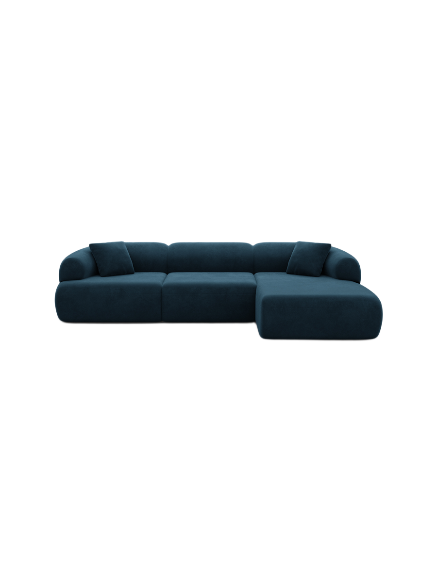 
4-Sitzer Design Ecksofa „Astoria“ mit Samtbezug - Samtbezug Königsblau / Eckteil links