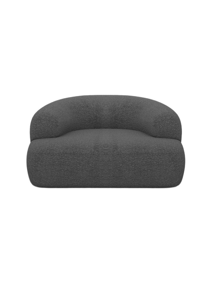 
Design Loungesessel „Astoria“ mit Bouclé-Bezug - Bouclé Graphit