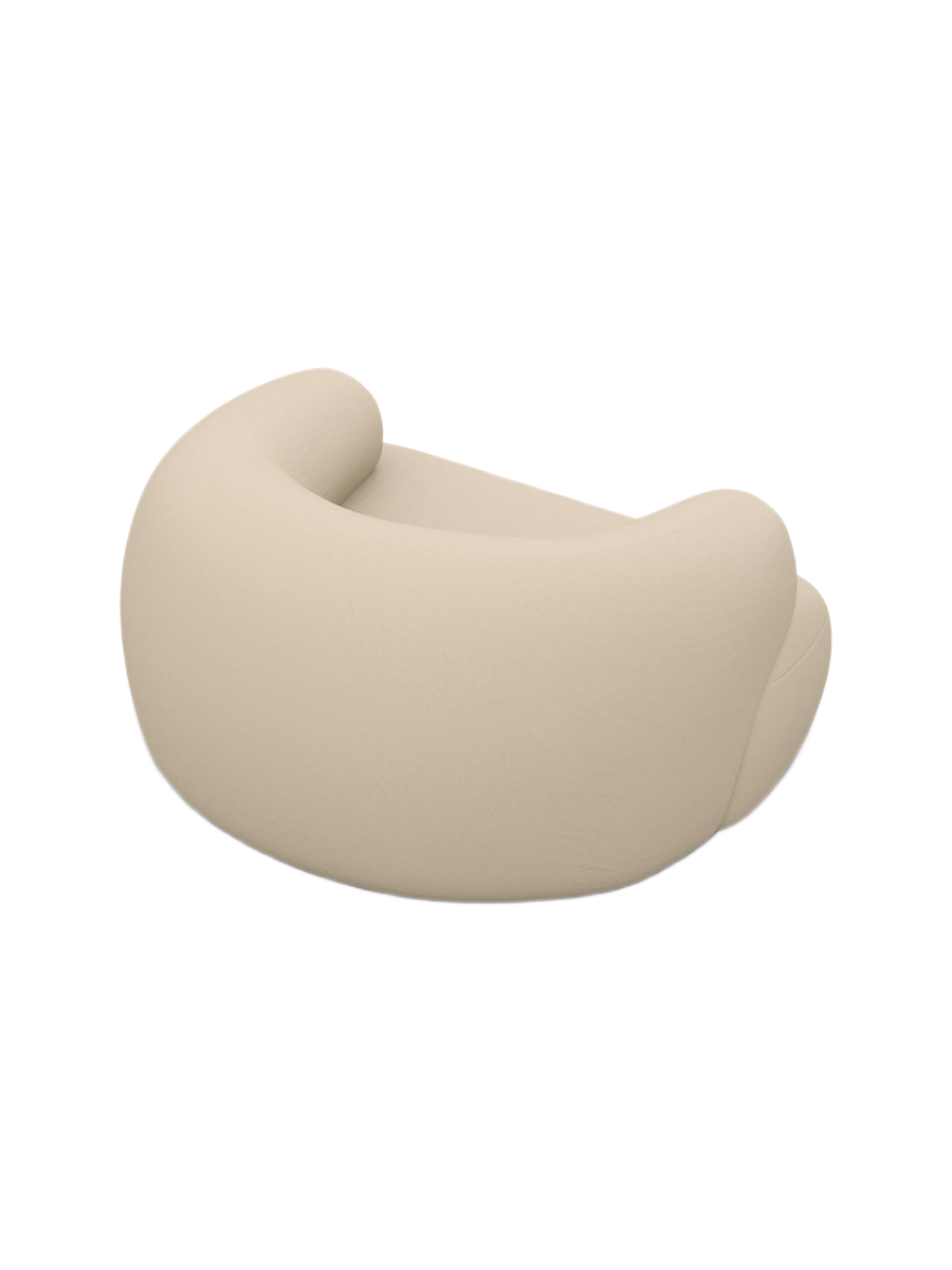 
Design Echtleder Loungesessel „Astoria“ - Echtleder Beige