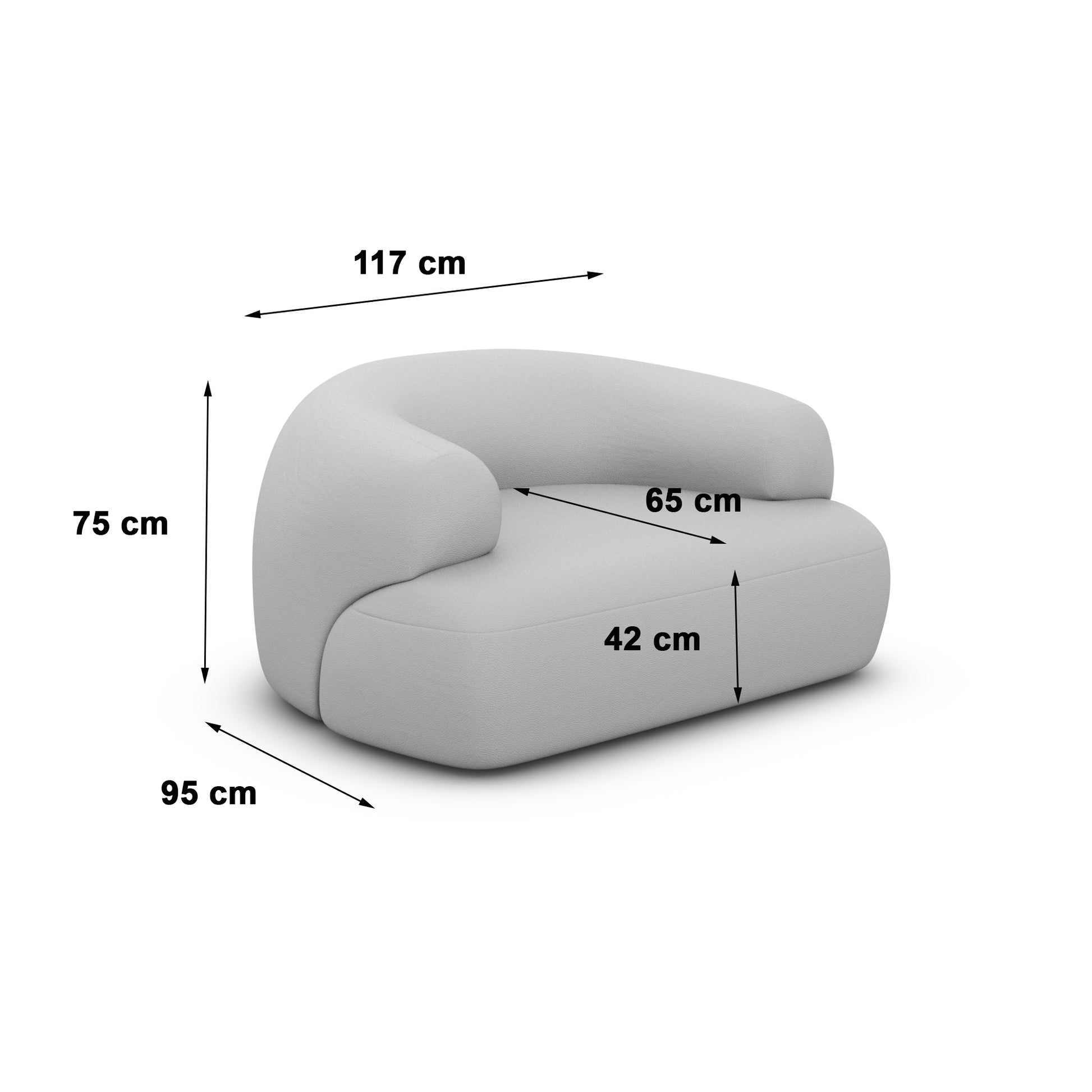 
Design Loungesessel „Astoria“ mit Strukturstoff-Bezug - Strukturstoff Anthrazit