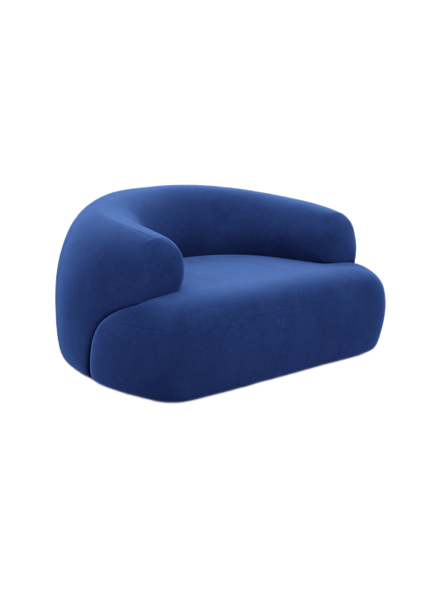 
Design Loungesessel „Astoria“ mit Samtbezug - Samtbezug Königsblau