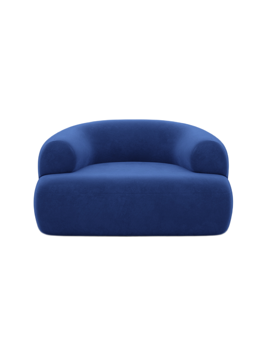 
Design Loungesessel „Astoria“ mit Samtbezug - Samtbezug Königsblau