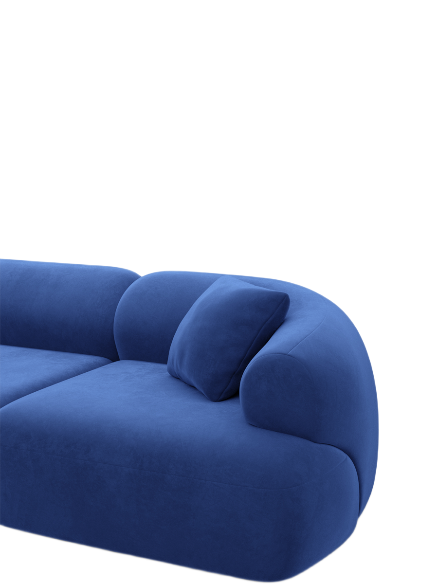 
Design Loungesessel „Astoria“ mit Samtbezug - Samtbezug Königsblau