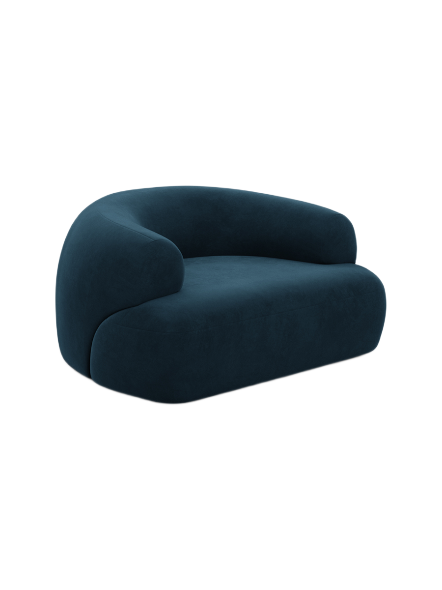 
Design Loungesessel „Astoria“ mit Samtbezug - Samtbezug Königsblau