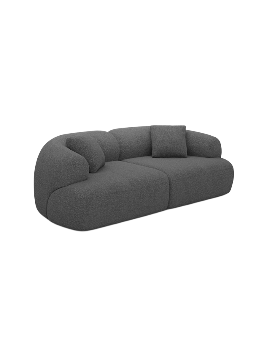 
2-Sitzer Design Sofa „Astoria“ mit Bouclé-Bezug - Bouclé Graphit