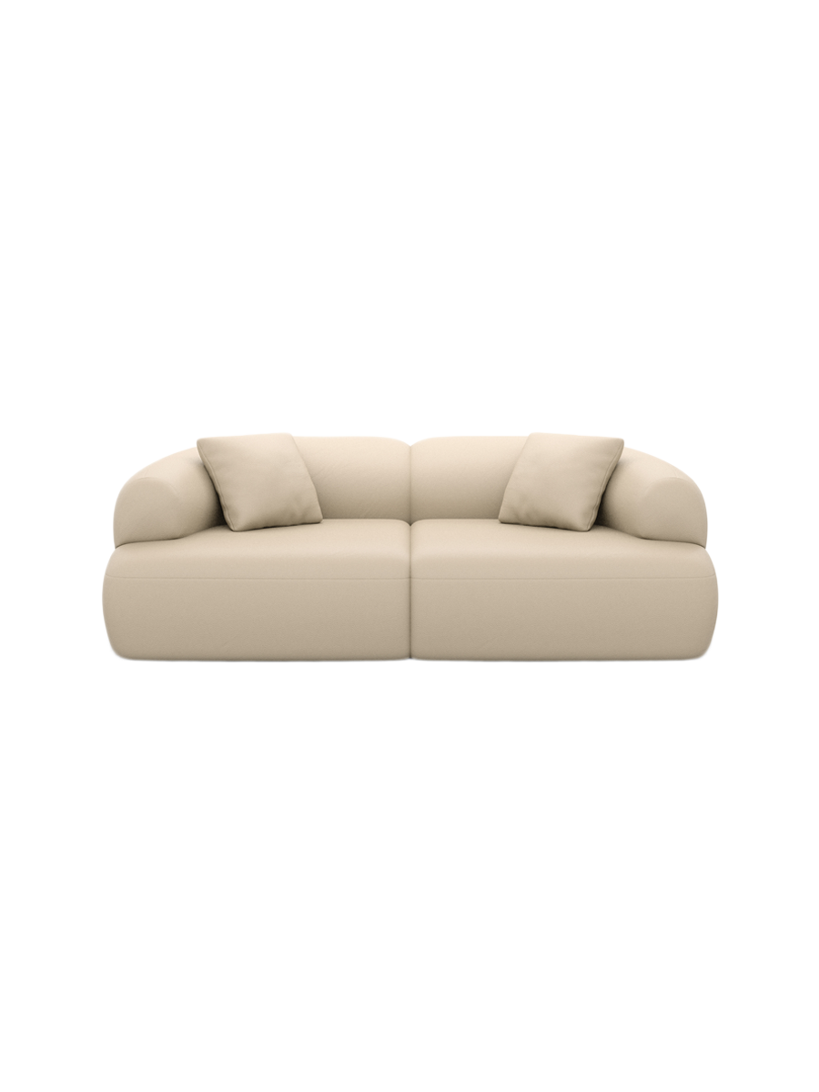 
2-Sitzer Design Echtleder Sofa „Astoria“ - Echtleder Beige