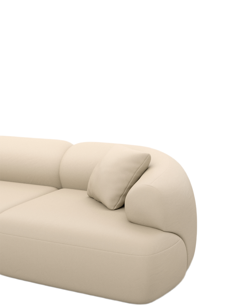 
2-Sitzer Design Echtleder Sofa „Astoria“ - Echtleder Beige