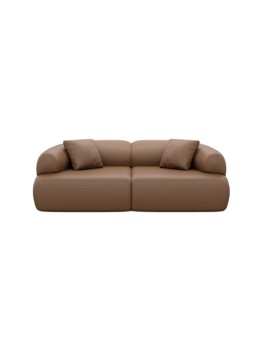
2-Sitzer Design Echtleder Sofa „Astoria“ - Echtleder Beige