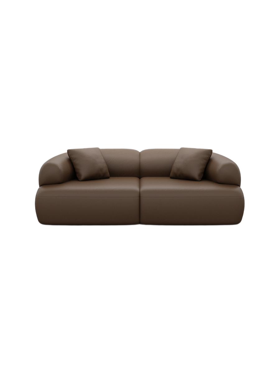 
2-Sitzer Design Echtleder Sofa „Astoria“ - Echtleder Beige
