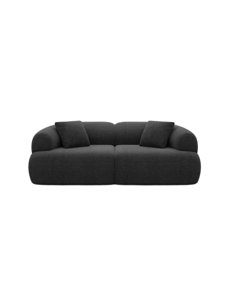 
2-Sitzer Design Sofa „Astoria“ mit Strukturstoff-Bezug - Strukturstoff Anthrazit