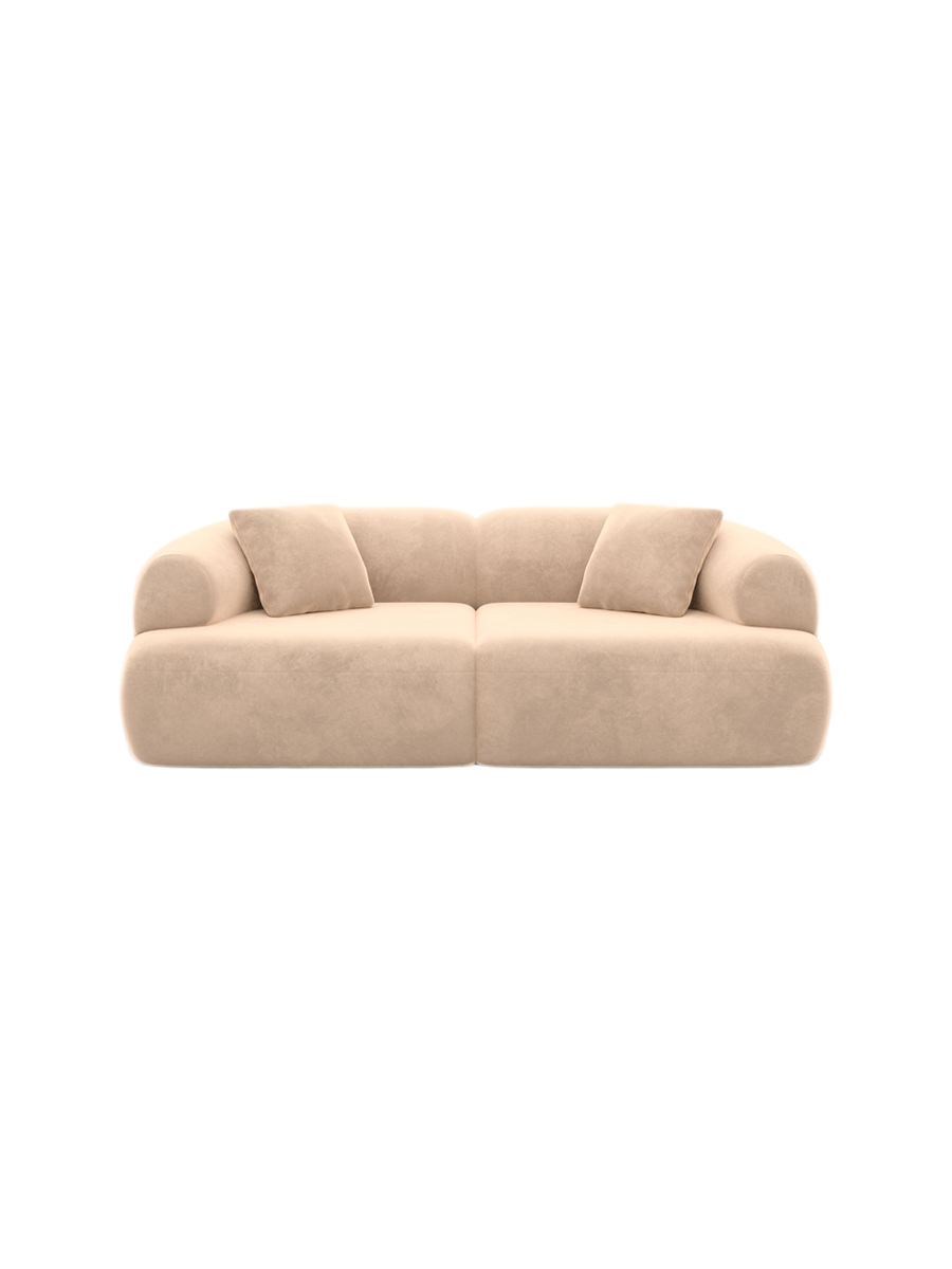 
2-Sitzer Design Sofa „Astoria“ mit Samtbezug - Samtbezug Königsblau
