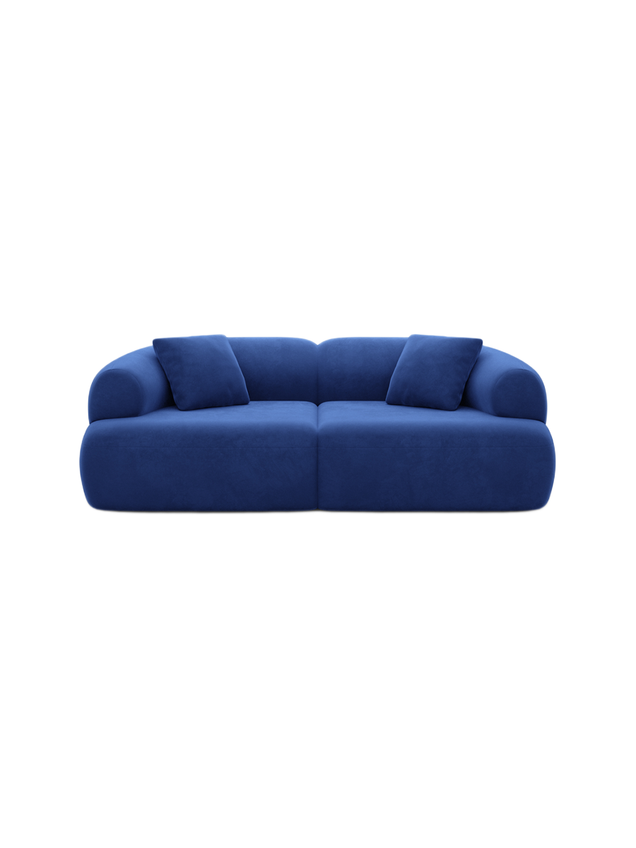 
2-Sitzer Design Sofa „Astoria“ mit Samtbezug - Samtbezug Königsblau