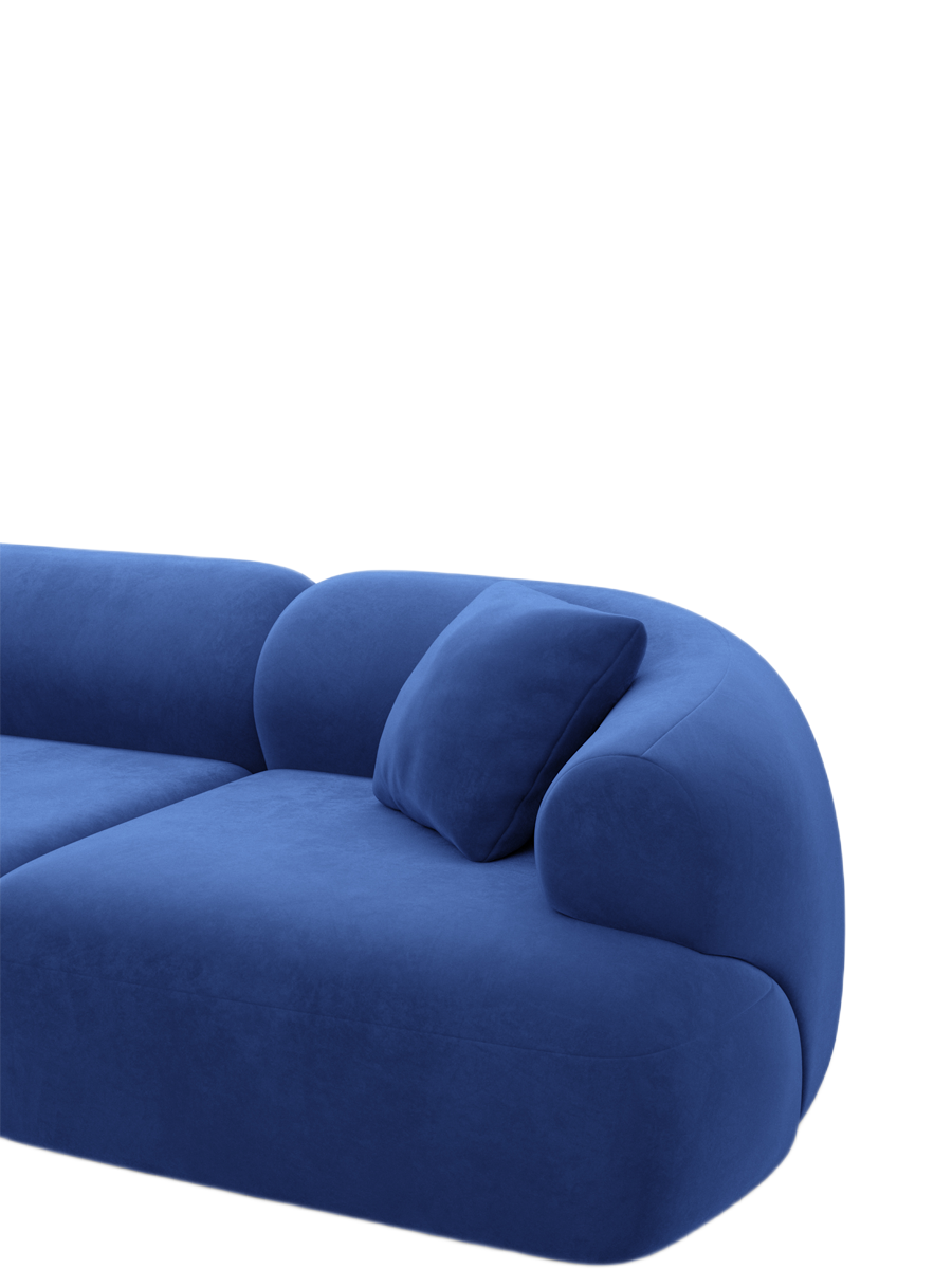 
2-Sitzer Design Sofa „Astoria“ mit Samtbezug - Samtbezug Königsblau