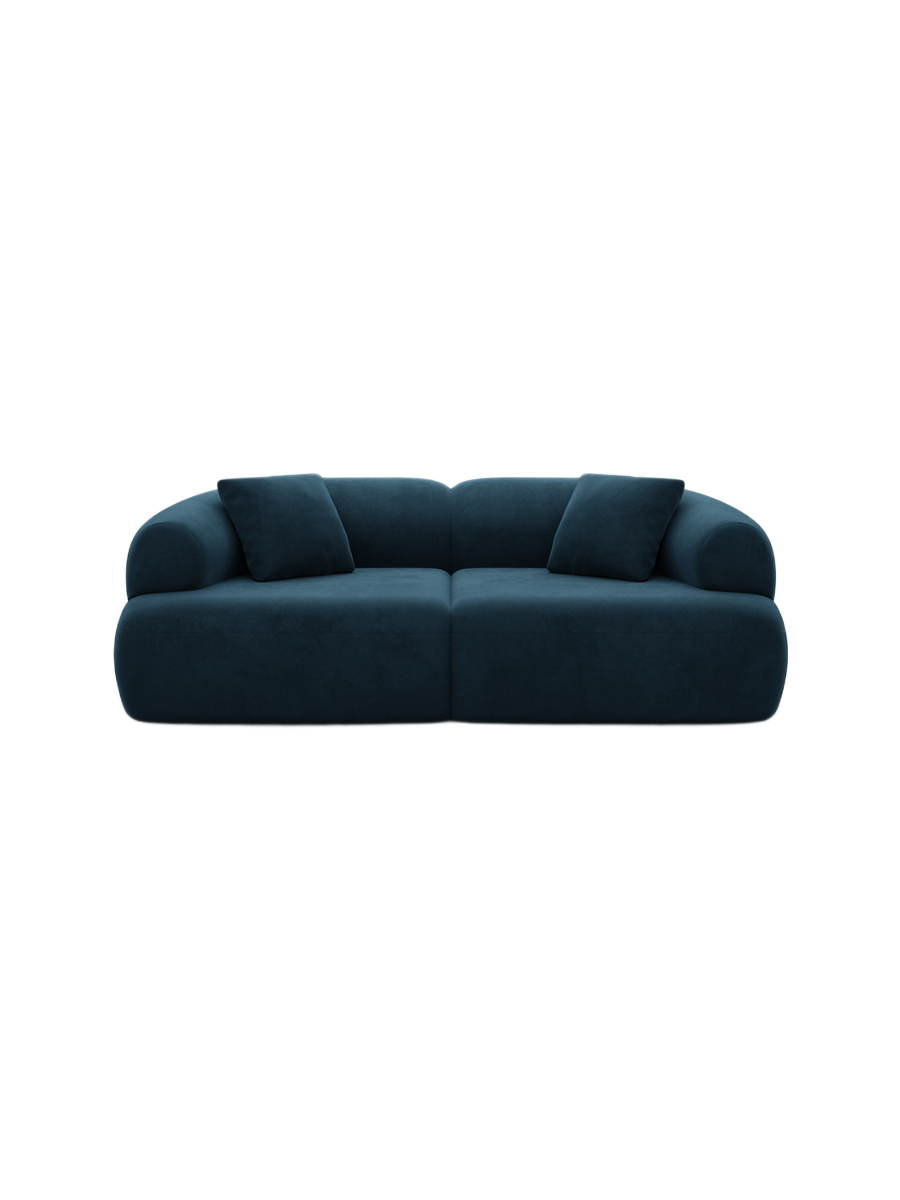 
2-Sitzer Design Sofa „Astoria“ mit Samtbezug - Samtbezug Königsblau