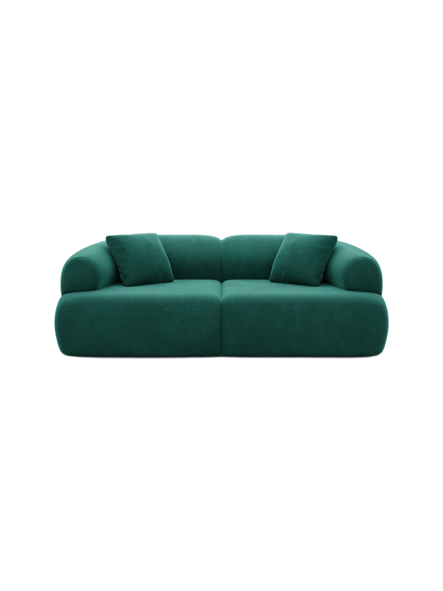 
2-Sitzer Design Sofa „Astoria“ mit Samtbezug - Samtbezug Königsblau